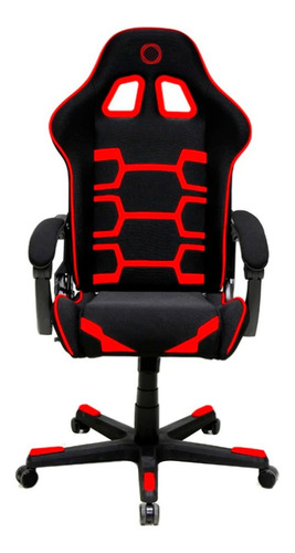 Silla de escritorio Nibio Savage NIB-GC112 gamer negra y roja con tapizado de cuero sintético