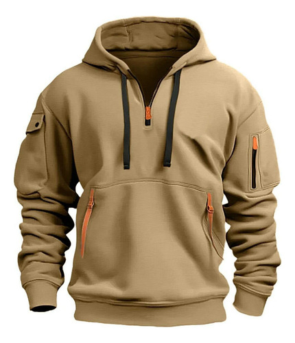 Sudadera Con Capucha De Color Sólido Casual Deportiva