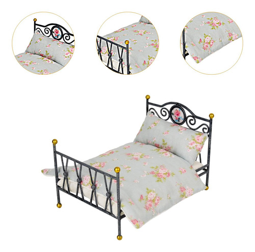 Modelo De Cama De Casa De Muñecas 1:6, Muebles De D