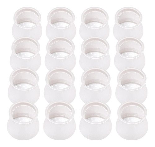 16pcs Silicón Mesa Silla Redondo Transparente (sin Fieltro)
