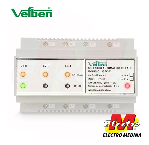 Selector Fase Automatico 25a Vefben Electro Medina