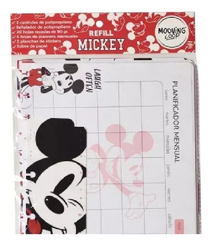 Repuesto Mooving Lopp Mickey Mause Refill Organizador  Carta