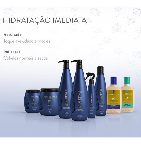 Aneethun Shampoo Linha A Litro Cabelos Secos Full