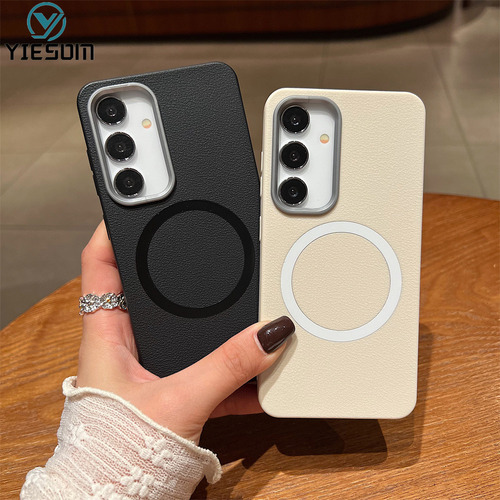 Funda Magnética De Piel Para Samsung Galaxy A16 A26 A36 A56 A15 A25 A35 A55 A14 A34 A54 5g Con Carga Inalámbrica Magnética