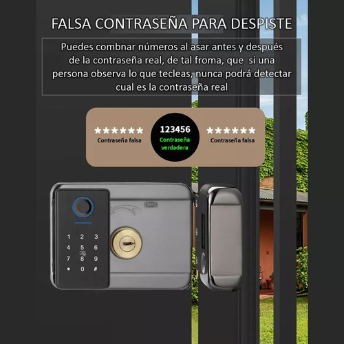 Cerradura Inteligente Doble Bloqueo Tuyaapp Wifi Exterior