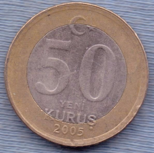 Turquia 50 New Lira 2005 Bimetalica * Ataturk *