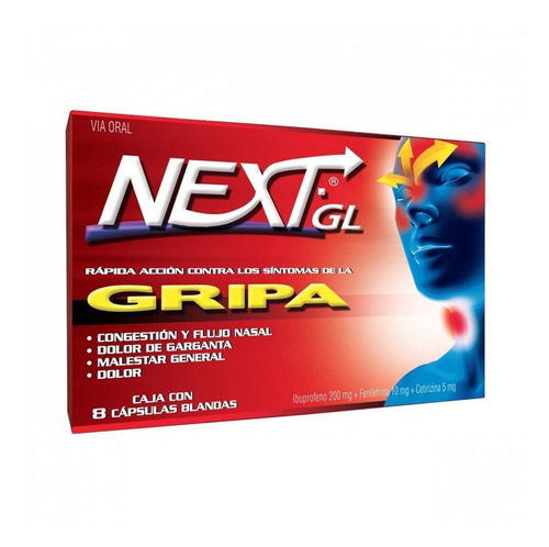 Next Gl Gripa X 8 Capsulas