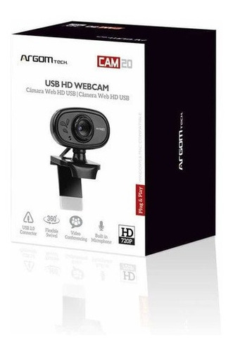 Camara Video Argom Arg-wc-9120bk 720p Con Microfono Usb 2.0