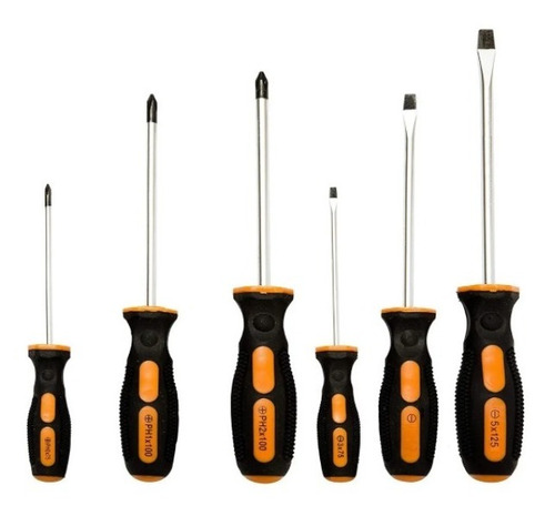 Juego Destornilladores Plano Philips 6 Unidades Kit Set