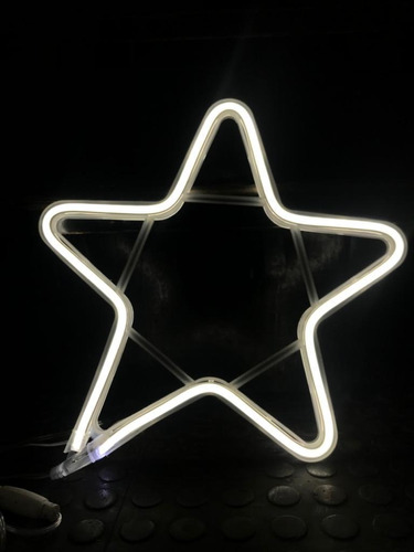 Pisca Enfeite De Estrela Neon Led Branco Branca Frio