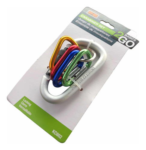 Llavero Aluminio Gancho Hook De Cierre Con 4x Mini Mosquetón