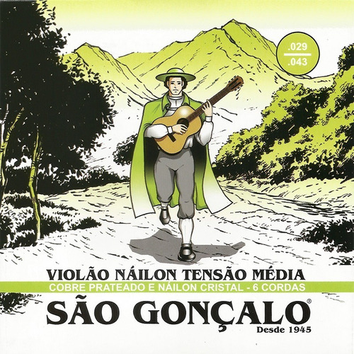 Encordoamento São Gonçalo Violão Nylon Tensão Média 75