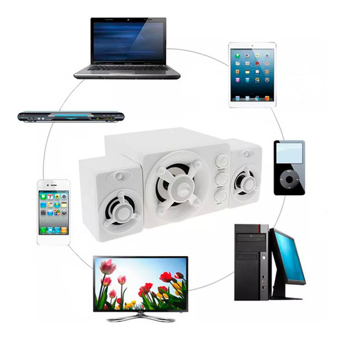 Parlante Bluetooth Usb Multifuncion Con Subwoofer Y Auxiliar