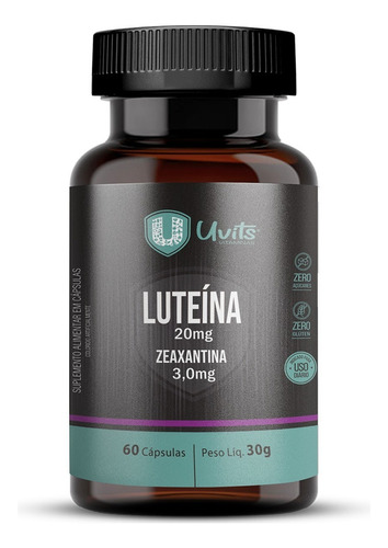 Luteína 20mg & Zeaxantina 3,0mg 60 Cáps Saúde Dos Olhos Sabor Sem Sabor