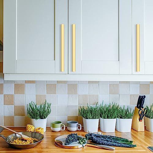 10 Herrajes (177mm) Dorado Cepillado Para Muebles De Cocina