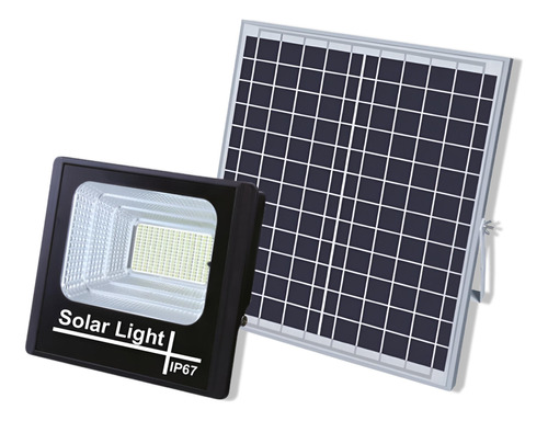 Foco Solar Exterior 25w Ip67 Con Panel Hd + Control Remoto