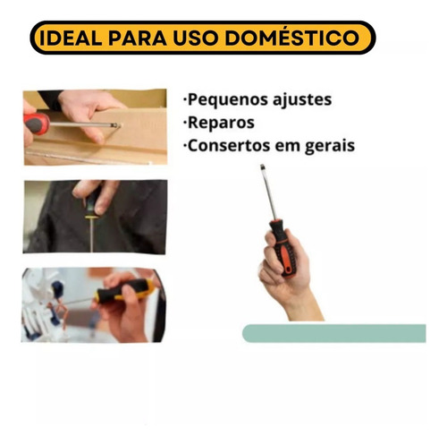 Kit Jogo Chave Fenda E Phillips 4 Peças Imantado Cromo