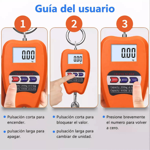 Báscula Balanza Colgante Gancho Digital Lcd Portátil 200kg