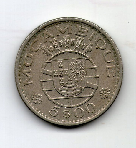 Mozambique Colonia Moneda 5 Escudos 1973 Km#86 - Argentvs