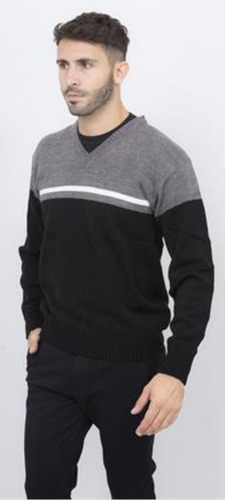 Elegante Sweter Para Hombre, Escote V.