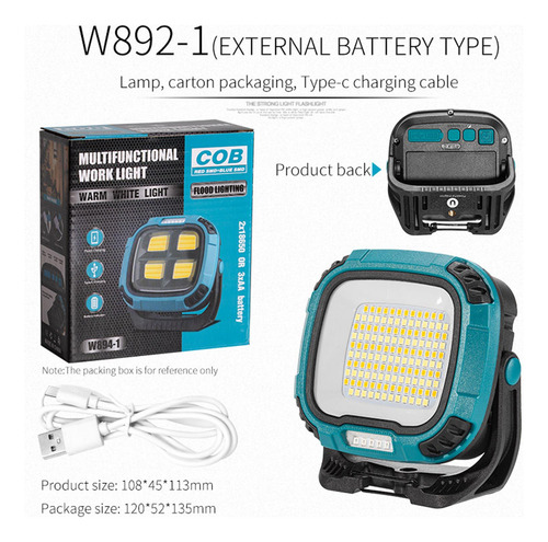 Linterna Cob, Lámpara De Luces Ajustables Duraderas,