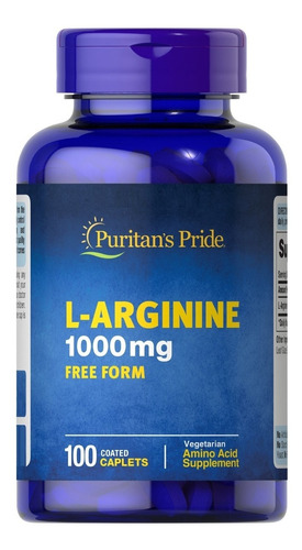 Puritan's Pride | L-arginine | 1000mg | 100 Coated Caplets