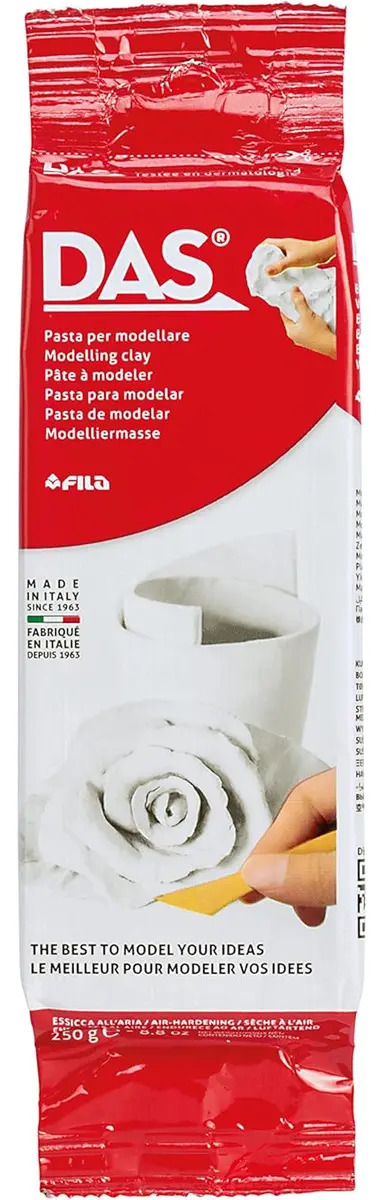 Massa Cerâmica Fria 250g Branca DAS Para Modelagem e Artesanato