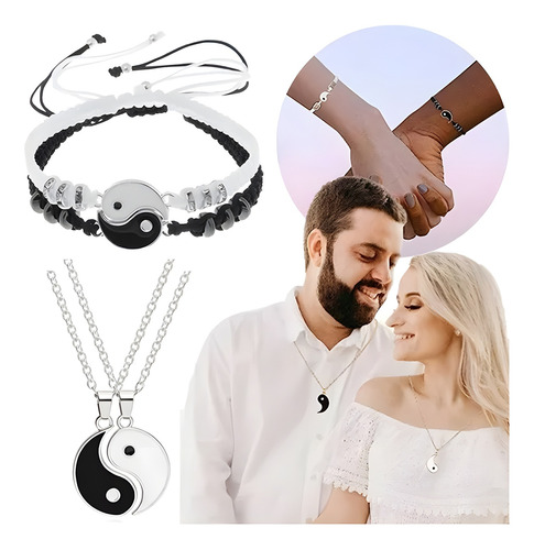 Juego De Collares Y Pulseras Yin Yang Para Parejas Amor