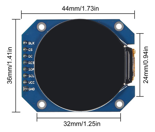 Módulo Lcd Tft Cc 1.3 Pulgadas Rgb 240 X 240 Para Arduino