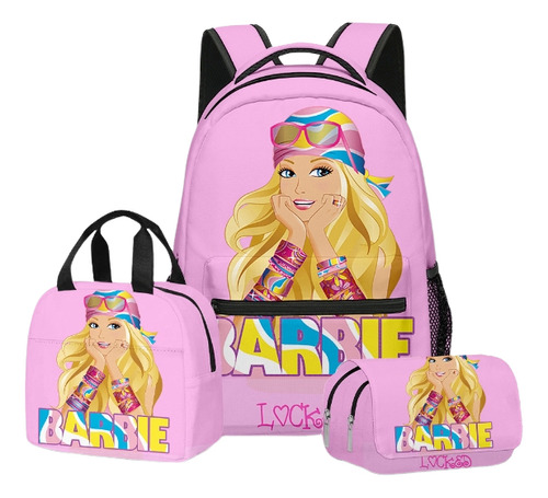 Set De Estuches Para Lápices Barbie Student School Bag