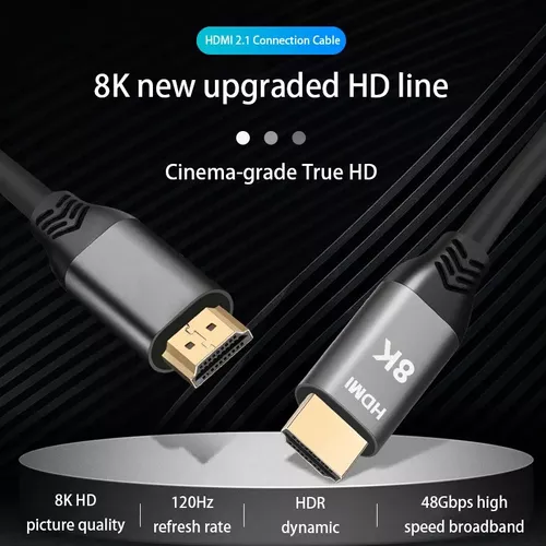 Cable Hdmi 2.1 8k 60hz 4k 120hz Ultra Hdr 3d 3 Metros