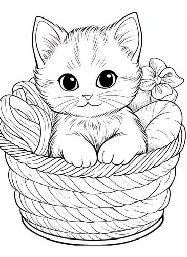 Dibujo 2024 Pdf De Gato Bonito Para Colorear 