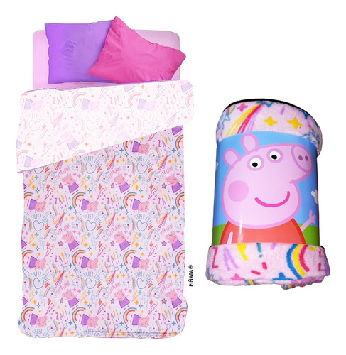 Frazada Peppa Pig Super Soft Polar Piñata 1 1/2 (220 X 150)