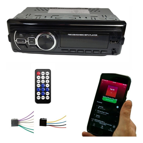 Imagen 5 de 10 de Autoestereo Bluetooth Radio Fm Usb Stereo Desmontable