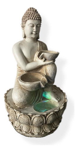 Fuente De Agua Buda Gigante Con Cuenco Exterior C Luz Led