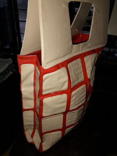 Cartera Bolsa Vintage Nylon Pvc 45 Largo 26 Ancho Años 60
