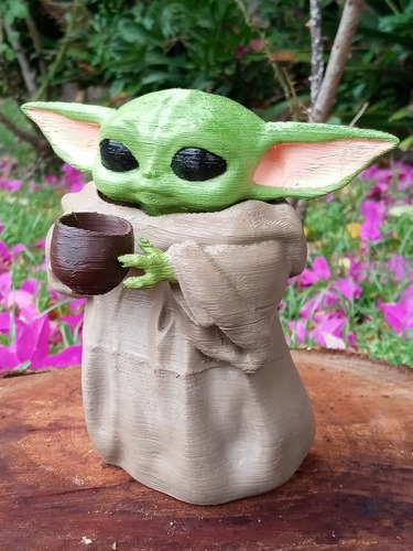 Muñeco Baby Yoda Grogu De 14 Cm De Alto Impreso En 3d Pintad