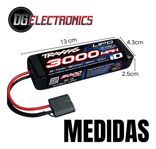 Kit Traxxas Batería Lipo 2s 7.4v 3000mah Y Cargador Usb-c Rc