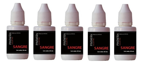 Sangre Artificial 20 Ml Hipoalergenico Lavable X 5 Unid