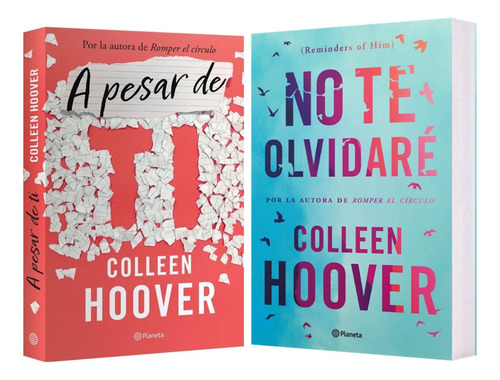 A Pesar De Ti + No Te Olvidaré Pack 2 Libros Colleen Hoover