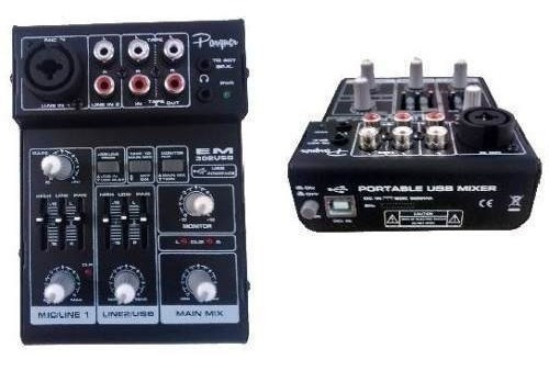 Consola Mixer Portatil Recargable 3 Canales Parquer Mx Cuota