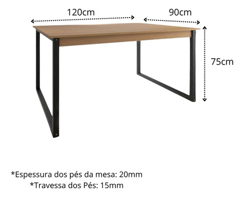 Set Mesa Sala Jantar Reforçada 4 Cadeiras Web Modernas