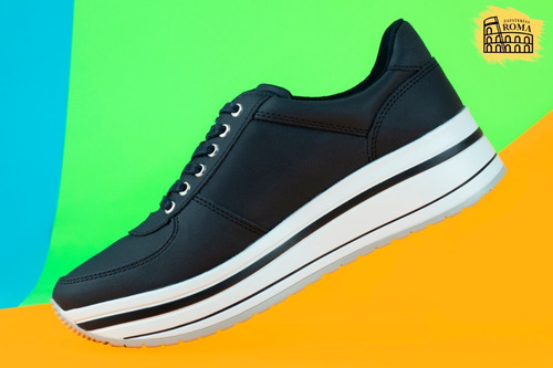 Imagen 4 de 8 de Flexi De Dama Tenis Urbanos Plataforma 4.5 Cm 101001 Negro