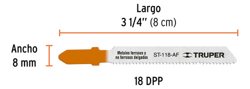Segueta Corte Recto Fino Metal 8cm Plastico 5pz 18dpp 18129