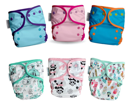 Pañales Ecológicos De Tela Ecobebe | 6 Pack (elije Modelos)