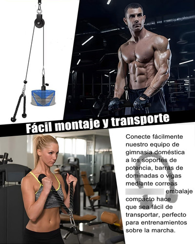 Polea De Elevación Para Gimnasio En Casa Cable Y Tríceps Color De La Estructura Color Del Tapizado
