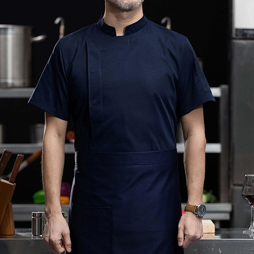 Chaqueta De Chef Ropa De Camarero Botón A Presión Top De