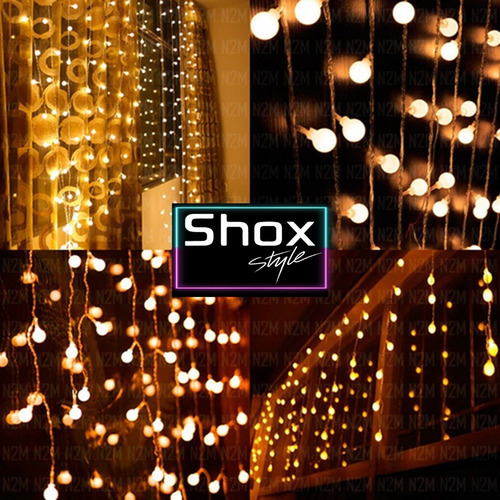 Imagen 7 de 10 de Cortina Bolitas Led Esferas Interconectables 280 Luces Shox