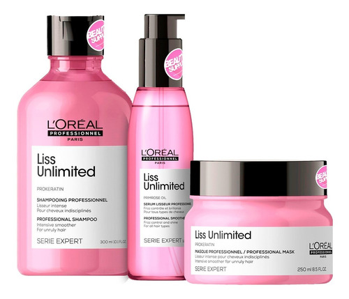 Pack Liss Unlimited Con Seru Loreal Serie Expert, Liso