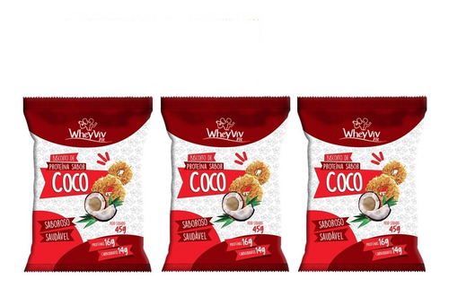 3x Biscoito De Coco Orgânico S/ Glúten Zero Açúcar - Wheyviv